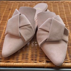 JCrew pink bow slides/mules